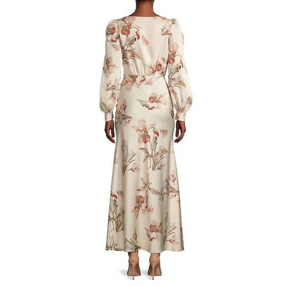 NWT SACHIN + BABI AMY Dress in Eggshell Venetia Petals Floral Satin Maxi Long 6 - Picture 6 of 14
